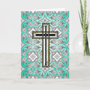 Festiva Tarjeta de cotización religiosa cruzada de Pascua
