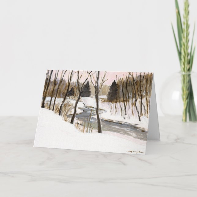 Festiva Tarjeta de Creek de Invierno (Anverso)