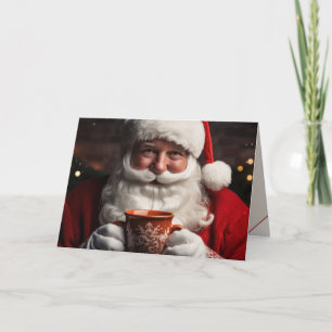 Festiva Tarjeta de cuatro páginas de Papá Noel Feliz Navid