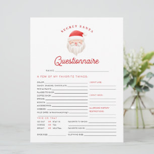 Festiva Tarjeta de cuestionario secreto de Navidades de KR