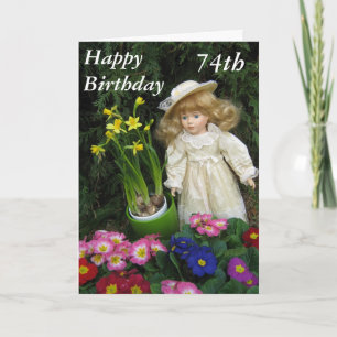 Festiva Tarjeta de cumpleaños 74 feliz