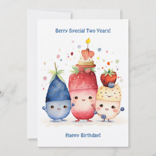Festiva Tarjeta de cumpleaños Berry Cute Aniversario