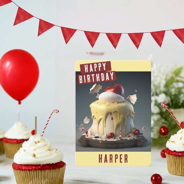 Festiva Tarjeta de cumpleaños blanca de nieve suave (Subido por el creador)