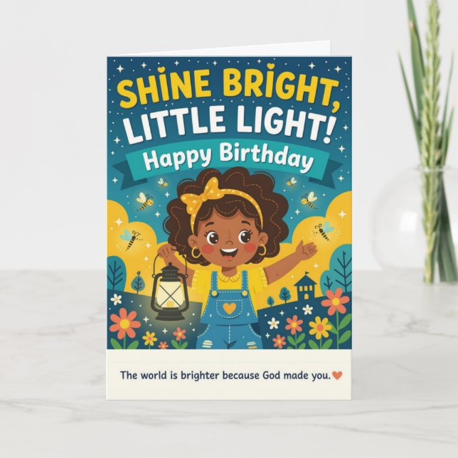 Festiva Tarjeta de cumpleaños brillante (Anverso)