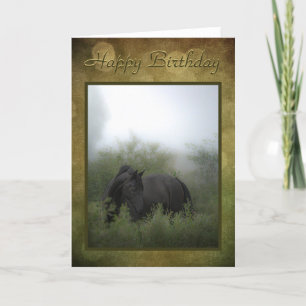Festiva Tarjeta de cumpleaños "caballo negro oxidado"
