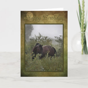 Festiva Tarjeta de cumpleaños "caballo negro oxidado"