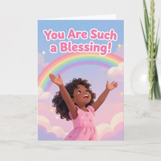 Festiva Tarjeta de cumpleaños con bendición (Anverso)