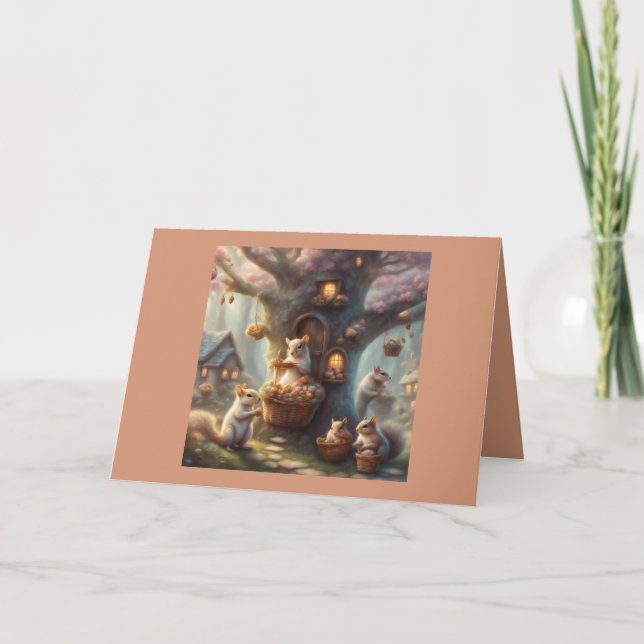 Festiva Tarjeta de cumpleaños con flores de primavera y ar (Anverso)