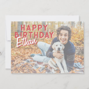 Festiva Tarjeta de cumpleaños con foto personalizada para