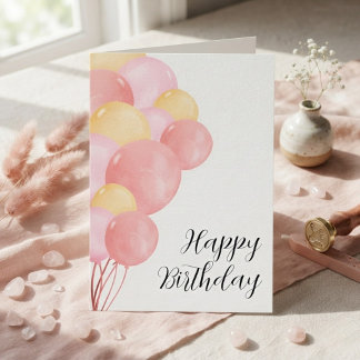 Festiva Tarjeta de cumpleaños con globos bonitos coloridos