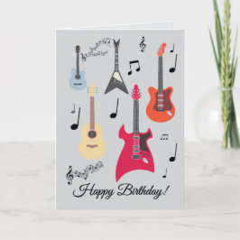 Festiva Tarjeta de cumpleaños con guitarra