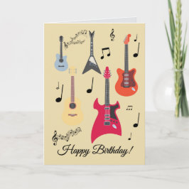 Festiva Tarjeta de cumpleaños con guitarra