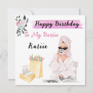 Festiva Tarjeta de cumpleaños con nombre personalizado par