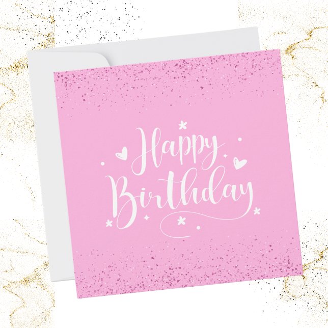 Festiva Tarjeta de Cumpleaños con Purpurina (Happy Birthday Glitter Card)