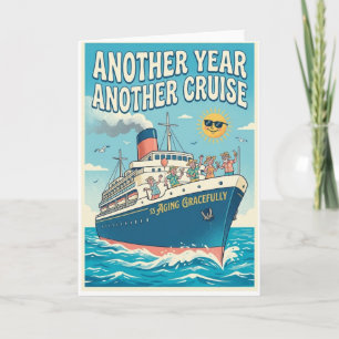 Festiva Tarjeta de cumpleaños con tema de crucero - ¡SS en