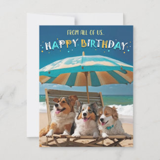 Festiva Tarjeta de cumpleaños Corgi de todos nosotros