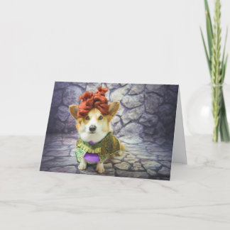 Festiva Tarjeta de cumpleaños Corgi Queen