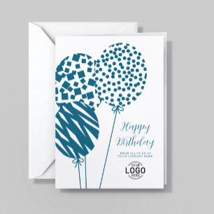 Festiva Tarjeta de cumpleaños corporativa con globos azule
