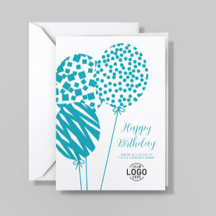 Festiva Tarjeta de cumpleaños corporativa con globos de co