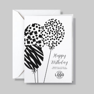 Festiva Tarjeta de cumpleaños corporativa con globos negro