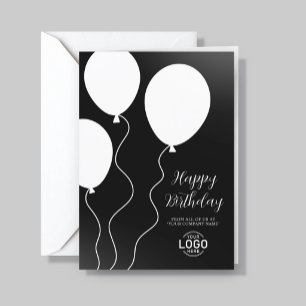 Festiva Tarjeta de cumpleaños corporativa simple con logot