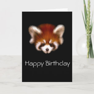 Festiva Tarjeta de cumpleaños Cute Red Panda