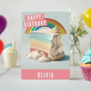 Festiva Tarjeta de cumpleaños Cute Unicorn
