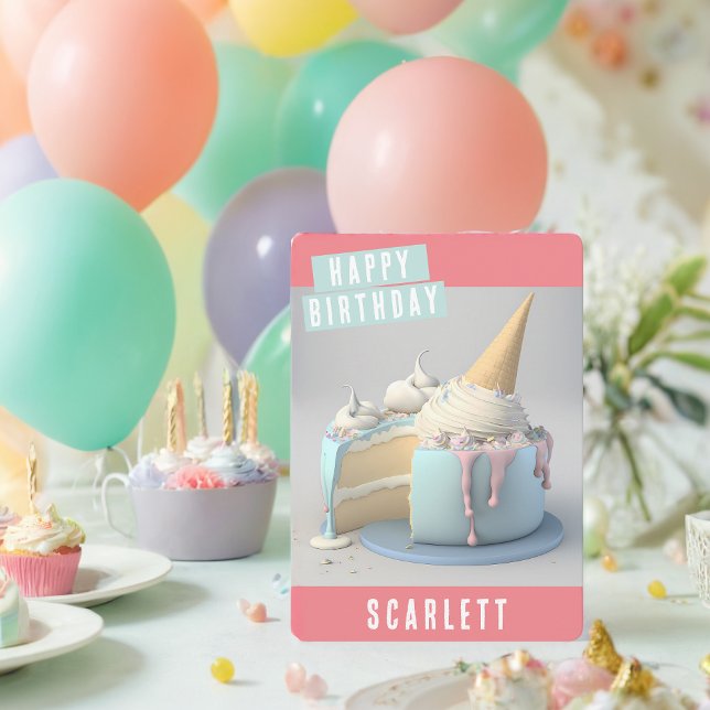 Festiva Tarjeta de cumpleaños Cute Unicorn (Subido por el creador)