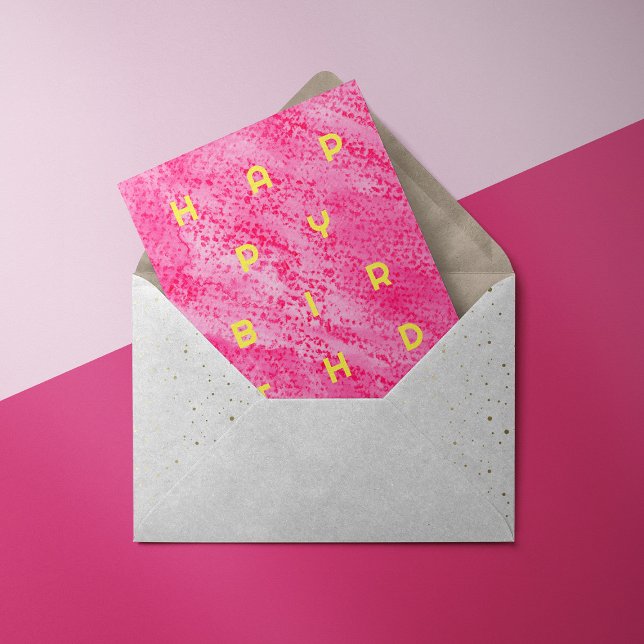 Festiva Tarjeta de cumpleaños de acuarela negrita (Subido por el creador)