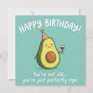 Festiva Tarjeta de cumpleaños de aguacate perfectamente ma