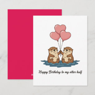 Festiva Tarjeta de cumpleaños de amor de nutria para novia