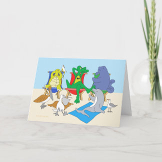 Festiva Tarjeta de cumpleaños de animales marinos nativos 