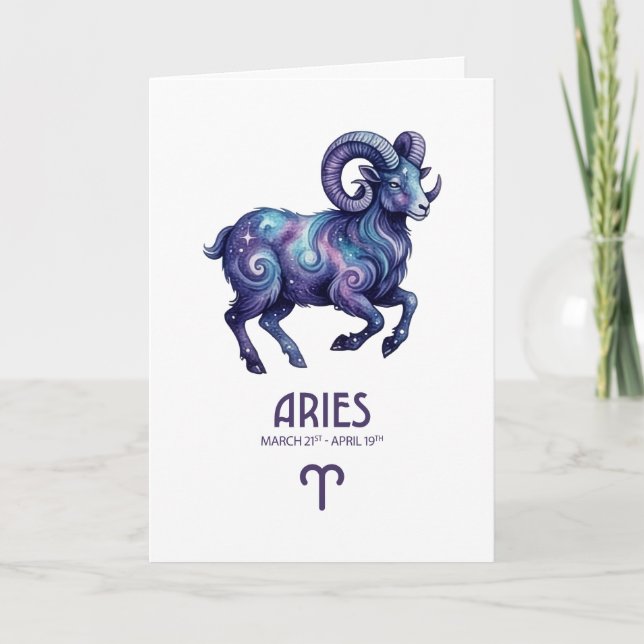 Festiva Tarjeta de cumpleaños de Aries (Anverso)