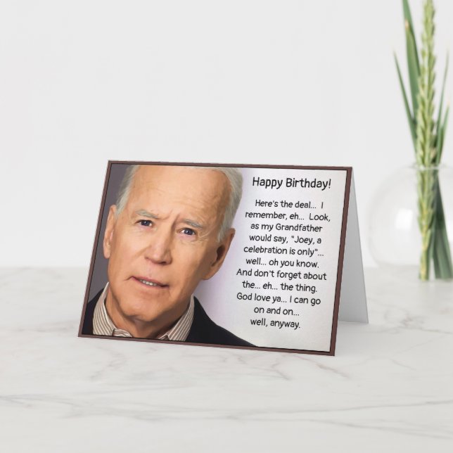 Festiva Tarjeta de cumpleaños de Biden (Anverso)