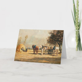 Festiva Tarjeta de cumpleaños de caballos de granja