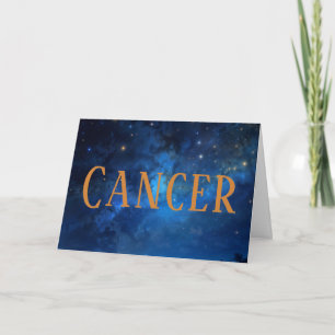 Festiva Tarjeta de cumpleaños de Cáncer y Cosmos