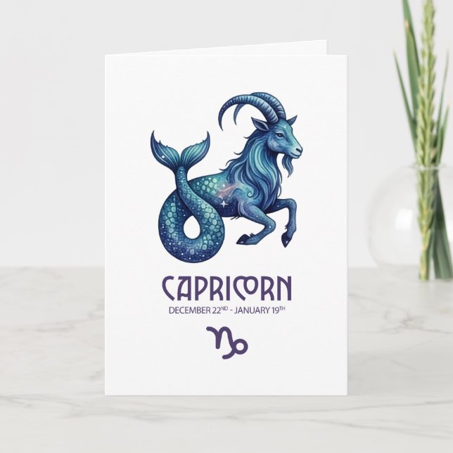 Festiva Tarjeta de cumpleaños de Capricornio (Anverso)