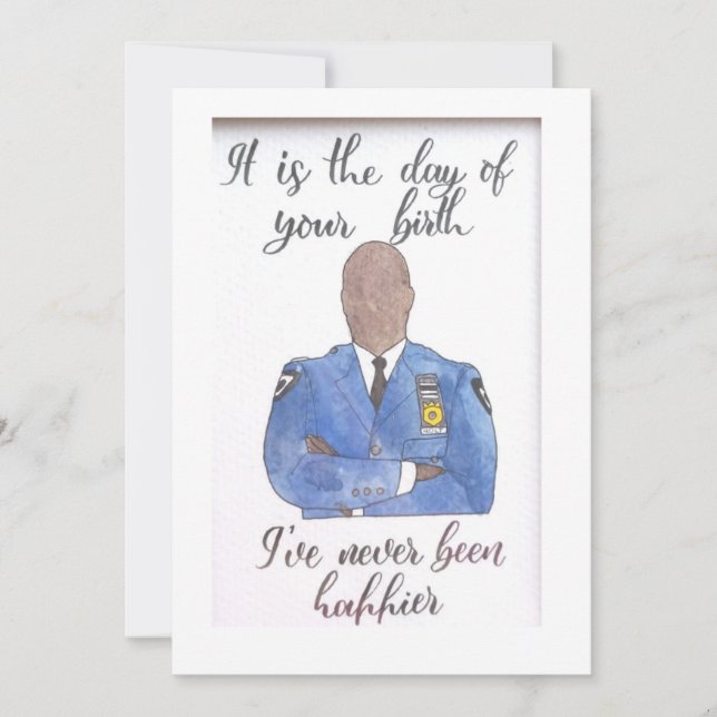 Festiva Tarjeta de cumpleaños de Captain Holt (Anverso)