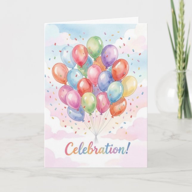Festiva Tarjeta de Cumpleaños de Celebración (Anverso)