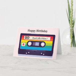 Festiva Tarjeta de cumpleaños de cinta retro personalizada