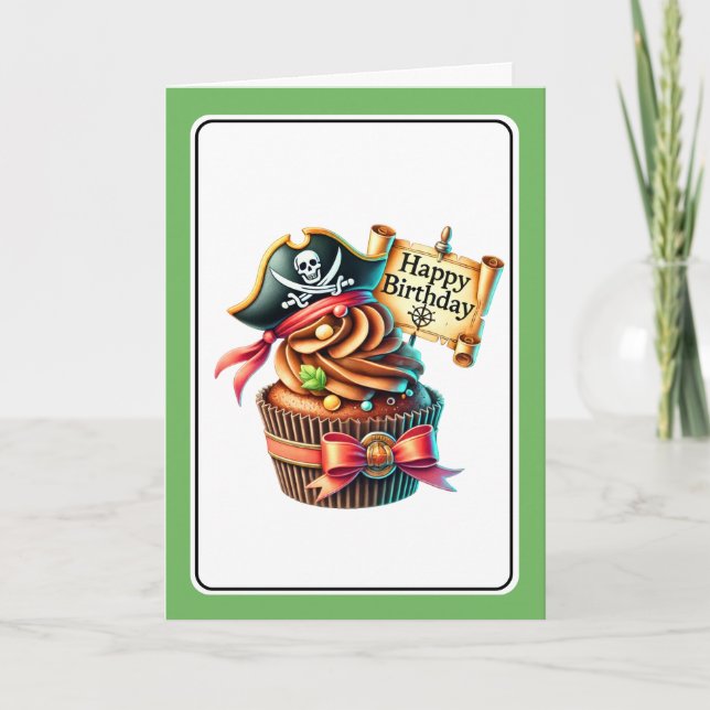 Festiva Tarjeta de cumpleaños de Cupcake (Anverso)