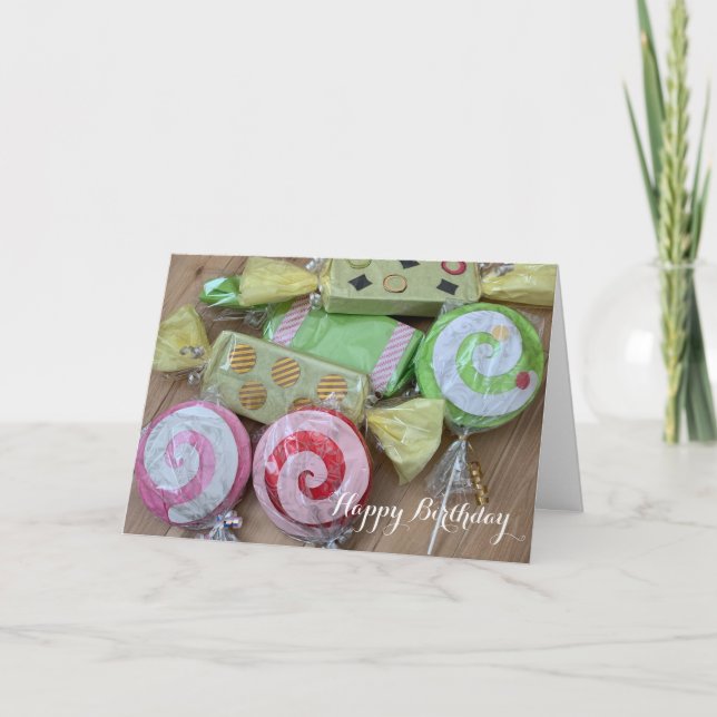 Festiva Tarjeta de cumpleaños de dulces para fiestas (Anverso)