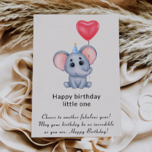 Festiva Tarjeta de cumpleaños de elefante para niños