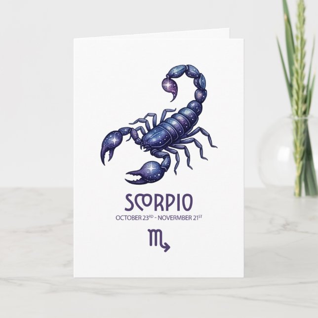 Festiva Tarjeta de cumpleaños de Escorpio (Anverso)