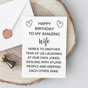 Festiva Tarjeta de cumpleaños de esposa maleducada del mar