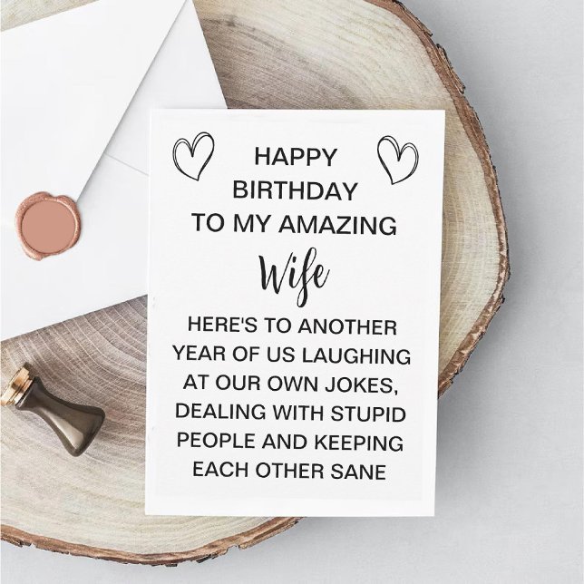 Festiva Tarjeta de cumpleaños de esposa maleducada del mar (Rude Wife Birthday Card from Husband / Humor gift)