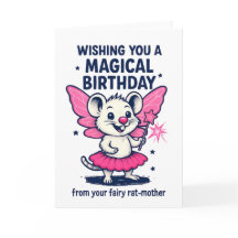 Tarjeta de cumpleaños de Fairy Rat Mother: diverti
