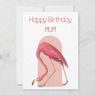 Festiva Tarjeta de cumpleaños de flamingo rosa Vintage