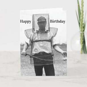Festiva tarjeta de cumpleaños de gatito de golf divertido