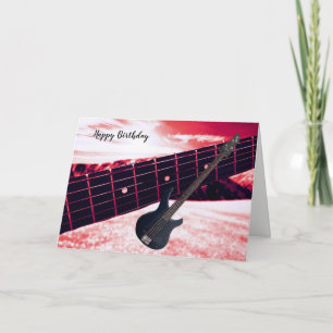 Festiva Tarjeta de cumpleaños de guitarra eléctrica calien